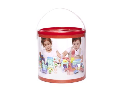 Klocki drewniane edukacyjne miasto puzzle 128el. Klocki drewniane edukacyjne miasto puzzle 128el.