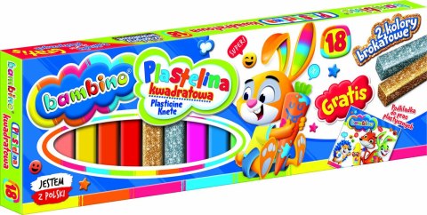 BAMBINO Plastelina kwadratowa 18 kolorów BAMBINO Plastelina kwadratowa 18 kolorów