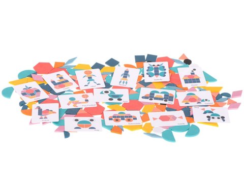 Puzzle drewniane układanka montessori kolorowa mozaika kształty 180 elementów Puzzle drewniane układanka montessori kolorowa mozaika kształty 180 elementów