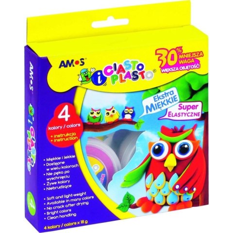 CIASTO-PLASTO AMOS 18G X 4 KOLORY CIASTO-PLASTO AMOS 18G X 4 KOLORY