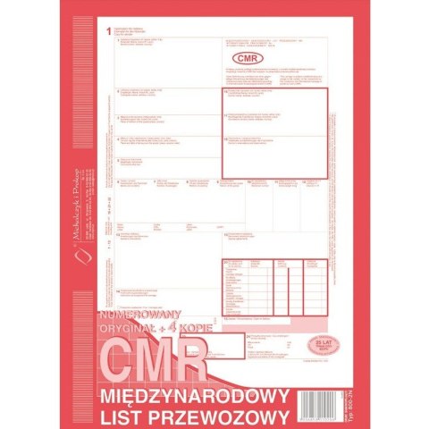 CMR LIST PRZEWOZOWY NUMEROWANY (O+4K) MICHALCZYK I PROKOP A4 CMR LIST PRZEWOZOWY NUMEROWANY (O+4K) MICHALCZYK I PROKOP A4