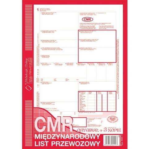 CMR MIĘDZYNARODOWY LIST PRZEWOZOWY (O+4K) MICHALCZYK I PROKOP A4 CMR MIĘDZYNARODOWY LIST PRZEWOZOWY (O+4K) MICHALCZYK I PROKOP A4
