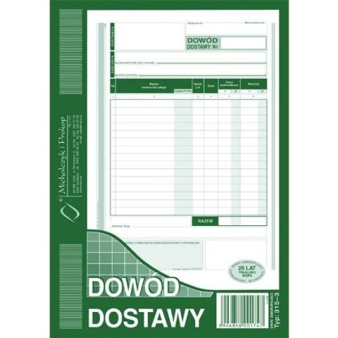 DOWÓD DOSTAWY A5 (WIELOKOPIA) MICHALCZYK I PROKOP DOWÓD DOSTAWY A5 (WIELOKOPIA) MICHALCZYK I PROKOP