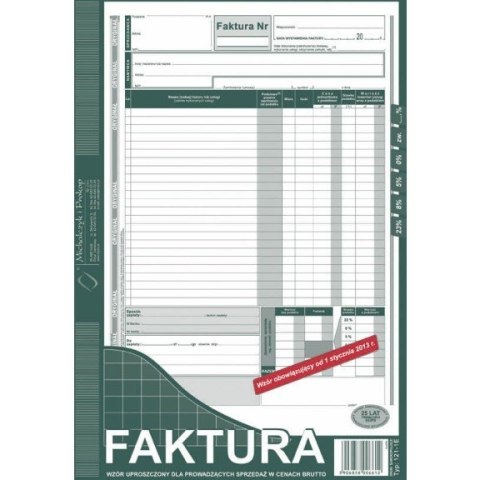 FAKTURA BRUTTO A4 (PEŁNA) (O+1K) MICHALCZYK I PROKOP FAKTURA BRUTTO A4 (PEŁNA) (O+1K) MICHALCZYK I PROKOP