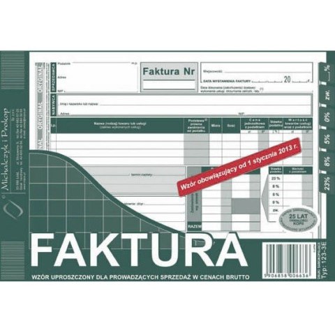 FAKTURA BRUTTO A5 (UPROSZCZONA) (O+1K) MICHALCZYK I PROKOP FAKTURA BRUTTO A5 (UPROSZCZONA) (O+1K) MICHALCZYK I PROKOP