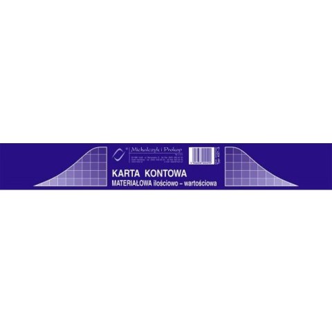 KARTA KONTOWA MATERIAŁOWA ILOŚ.-WART. (OFFSET) MICHALCZYK I PROKOP A5 KARTA KONTOWA MATERIAŁOWA ILOŚ.-WART. (OFFSET) MICHALCZYK I PROKOP A5