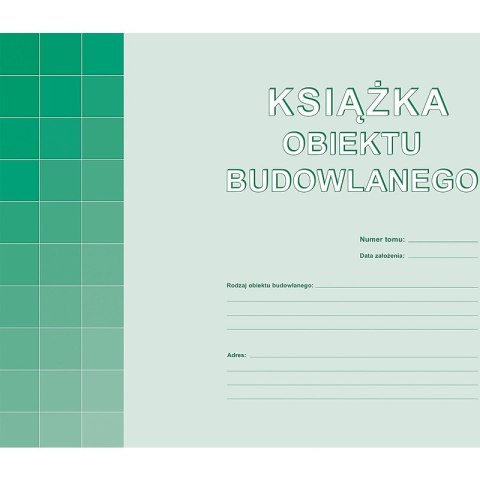 KSIĄŻKA OBIEKTU BUDOWLANEGO (OFFSET) MICHALCZYK I PROKOP A4 KSIĄŻKA OBIEKTU BUDOWLANEGO (OFFSET) MICHALCZYK I PROKOP A4