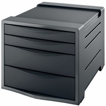 POJEMNIK Z 4 SZUFLADAMI EUROPOST VIVIDA 254 X 61 X 350 MM, CZARNY POJEMNIK Z 4 SZUFLADAMI EUROPOST VIVIDA 254 X 61 X 350 MM, CZARNY
