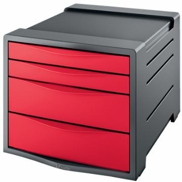 POJEMNIK Z 4 SZUFLADAMI EUROPOST VIVIDA 254 X 61 X 350 MM, CZERWONY POJEMNIK Z 4 SZUFLADAMI EUROPOST VIVIDA 254 X 61 X 350 MM, CZERWONY