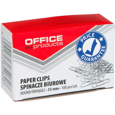 Spinacze biurowe Office Products 33mm okrągłe (100) Spinacze biurowe Office Products 33mm okrągłe (100)
