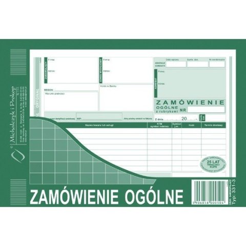 ZAMÓWIENIE OGÓLNE (O+1K) MICHALCZYK I PROKOP A5 ZAMÓWIENIE OGÓLNE (O+1K) MICHALCZYK I PROKOP A5