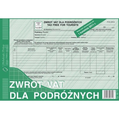ZWROT VAT DLA PODRÓŻNYCH (OFFSET) MICHALCZYK I PROKOP A4 ZWROT VAT DLA PODRÓŻNYCH (OFFSET) MICHALCZYK I PROKOP A4