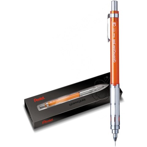 Ołówek automatyczny Pentel GraphGear 300 0.3mm pomarańczowy, POMARAŃCZOWY Ołówek automatyczny Pentel GraphGear 300 0.3mm pomarańczowy, POMARAŃCZOWY