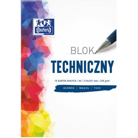 Blok techniczny Oxford A4/10k biały Blok techniczny Oxford A4/10k biały