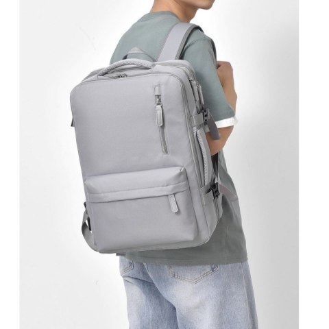 Plecak podróżny, kabinowy do samolotu, wodoodporny z USB, 44x30x16/26cm PL173