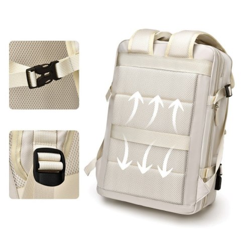 Plecak podróżny, kabinowy do samolotu, wodoodporny z USB, 44x30x16/26cm PL174