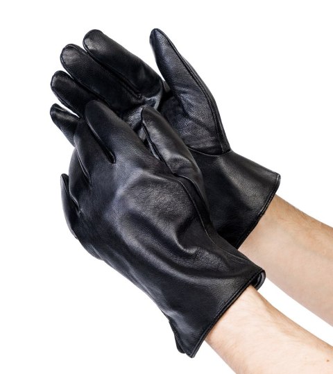 Ocieplane rękawiczki męskie ze skóry naturalnej bydlęcej - Rovicky