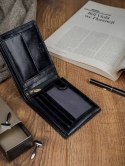 Skórzany portfel męski z systemem RFID - Rovicky Skórzany portfel męski z systemem RFID - Rovicky