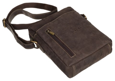 Skórzana listonoszka męska z kieszonkami - Always Wild