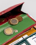 Skórzany portfel damski zamykany na zatrzask - Rovicky Skórzany portfel damski zamykany na zatrzask - Rovicky