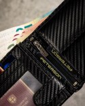 Męski zestaw carbon z portfelem i brelokiem - Peterson Męski zestaw carbon z portfelem i brelokiem - Peterson