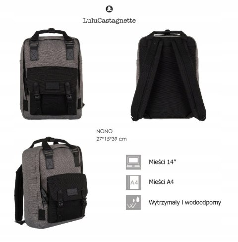 Podróżny plecak damski z miejscem na laptopa - LuluCastagnette Podróżny plecak damski z miejscem na laptopa - LuluCastagnette