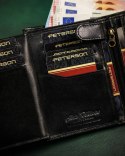 Duży, skórzany portfel męski na zatrzask - Peterson Duży, skórzany portfel męski na zatrzask - Peterson