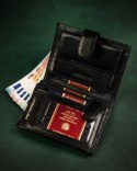Skórzany portfel męski zapinany na zatrzask - Peterson Skórzany portfel męski zapinany na zatrzask - Peterson
