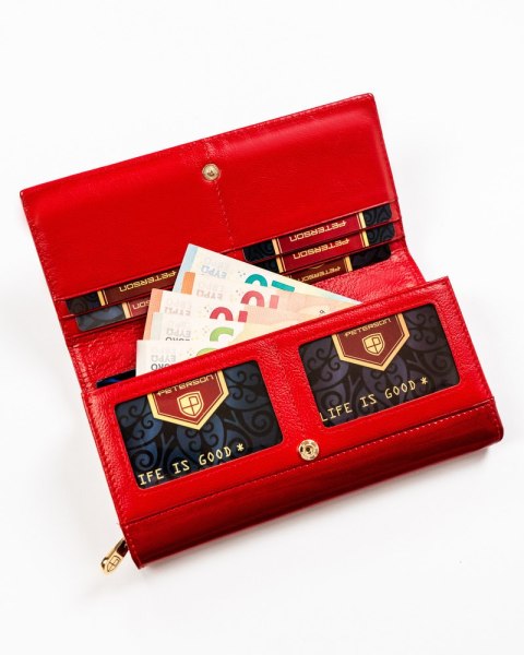 Elegancki, skórzany portfel damski na zatrzask - Peterson