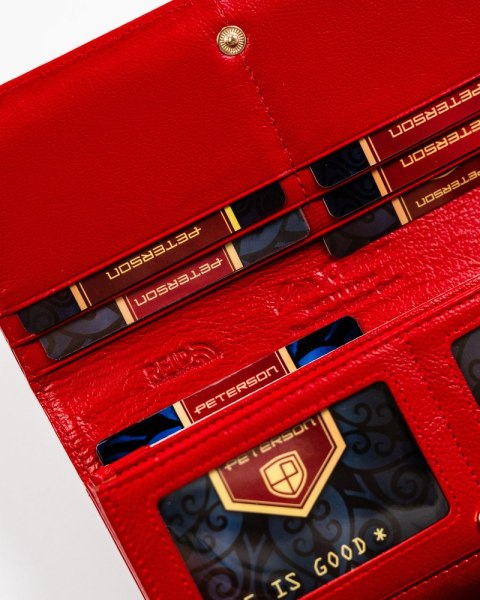 Elegancki, skórzany portfel damski na zatrzask - Peterson