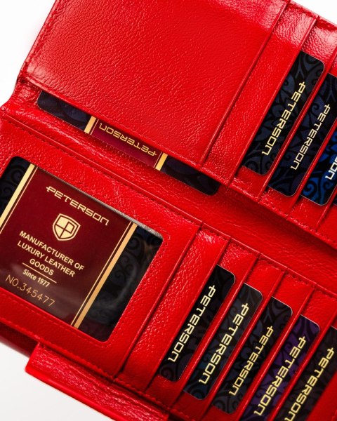 Elegancki, skórzany portfel damski na zatrzask - Peterson