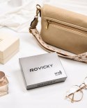 Portfel damski ze skóry naturalnej zamykany na zatrzask - Rovicky Portfel damski ze skóry naturalnej zamykany na zatrzask - Rovicky