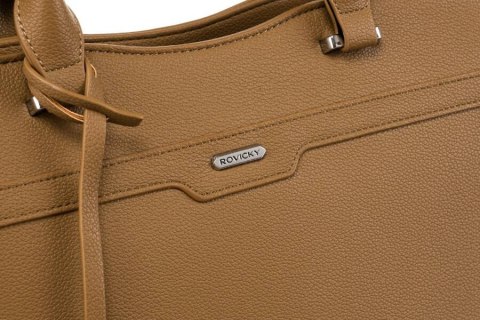 Elegancka, pojemna shopperka damska ze skóry ekologicznej - Rovicky Elegancka, pojemna shopperka damska ze skóry ekologicznej - Rovicky