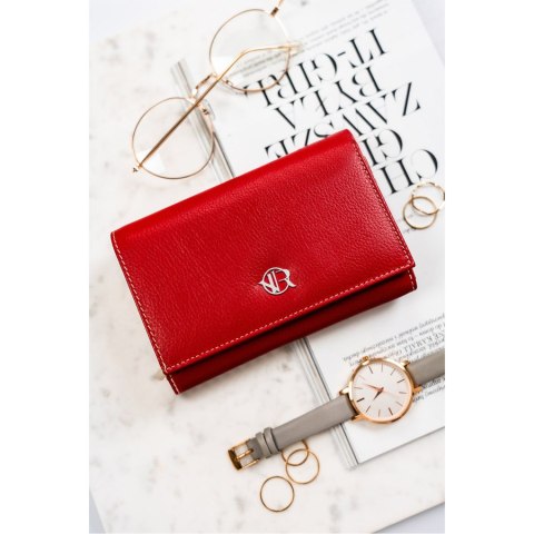 Skórzany, elegancki portfel damski na zatrzask - Rovicky