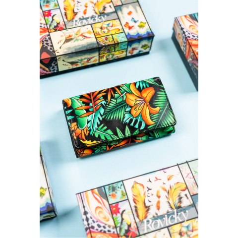 Duży portfel damski na zatrzask wykonany ze skóry naturalnej - Rovicky