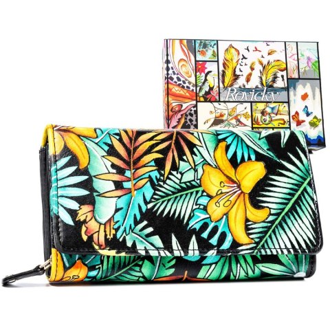 Duży, skórzany portfel damski na zatrzask - Rovicky