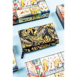 Pojemny, skórzany portfel damski na zatrzask - Rovicky