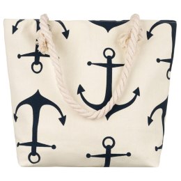 Plażowa torba damska z poliestru w kotwice