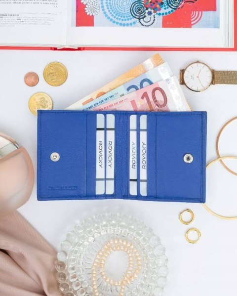 Mały, praktyczny portfel damski ze skóry naturalnej - Rovicky