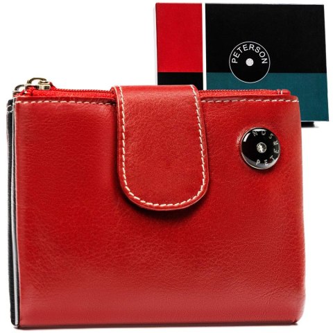 Kompaktowy portfel damski ze skóry naturalnej - Peterson