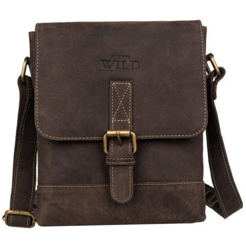 Skórzana torebka męska na regulowanym pasku - Always Wild