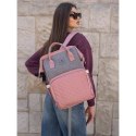 Plecak damski typu mommy bag w szaro-różowym kolorze - Peterson
