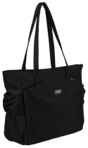Czarny shopper bag torebka mieszcząca A4 - Peterson Czarny shopper bag torebka mieszcząca A4 - Peterson