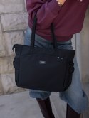 Czarny shopper bag torebka mieszcząca A4 - Peterson Czarny shopper bag torebka mieszcząca A4 - Peterson