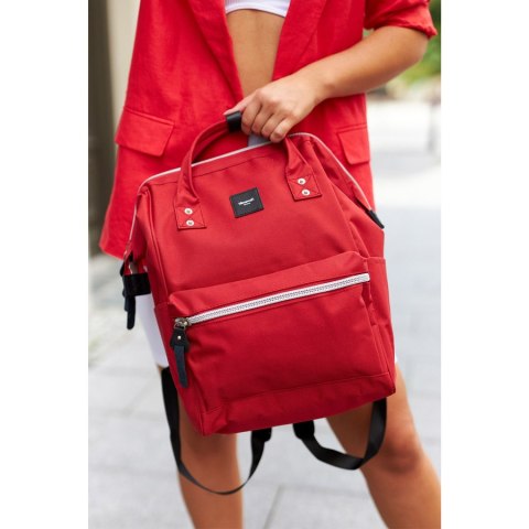 Czerwony plecak miejski na laptopa z portem USB - Himawari
