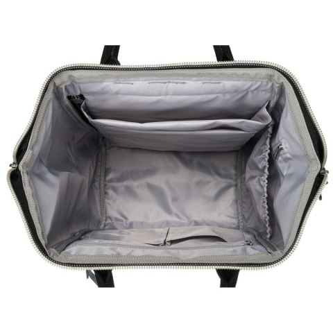 Duży plecak damski z poliestru w czarnym kolorze z miejscem na laptopa i portem USB - Peterson