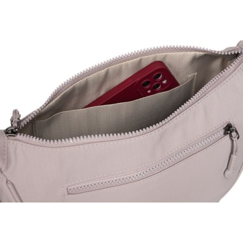 Jednokomorowa listonoszka damska w kolorze lila, odszyta z poliestru - Peterson