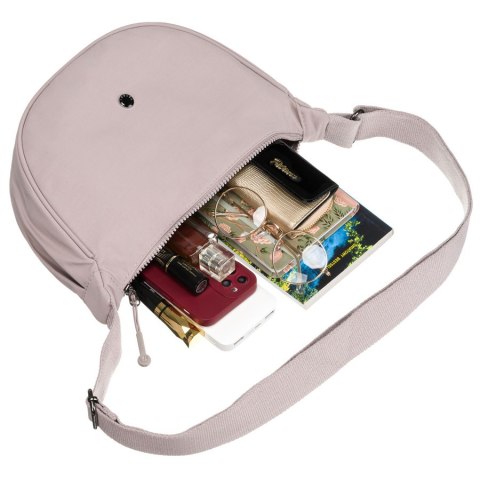 Jednokomorowa listonoszka damska w kolorze lila, odszyta z poliestru - Peterson