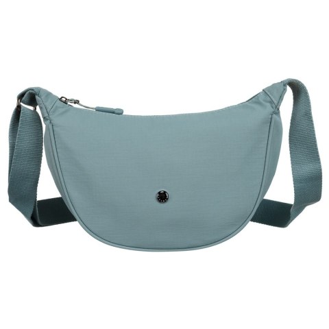 Jednokomorowa listonoszka damska zamykana na suwak, wykonana z poliestru w niebieskim kolorze - Peterson