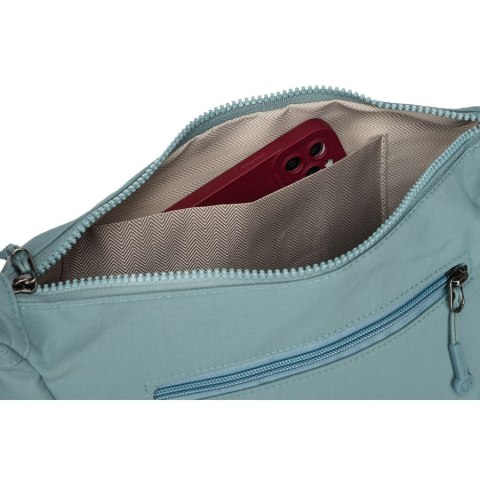 Niebieska torebka damska z poliestru z kieszenią zamykaną na suwak - Peterson